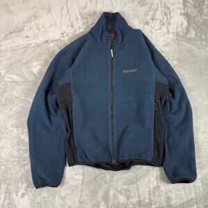 Marmot mens size Small blue full zip fleece pockets polyester windstopper